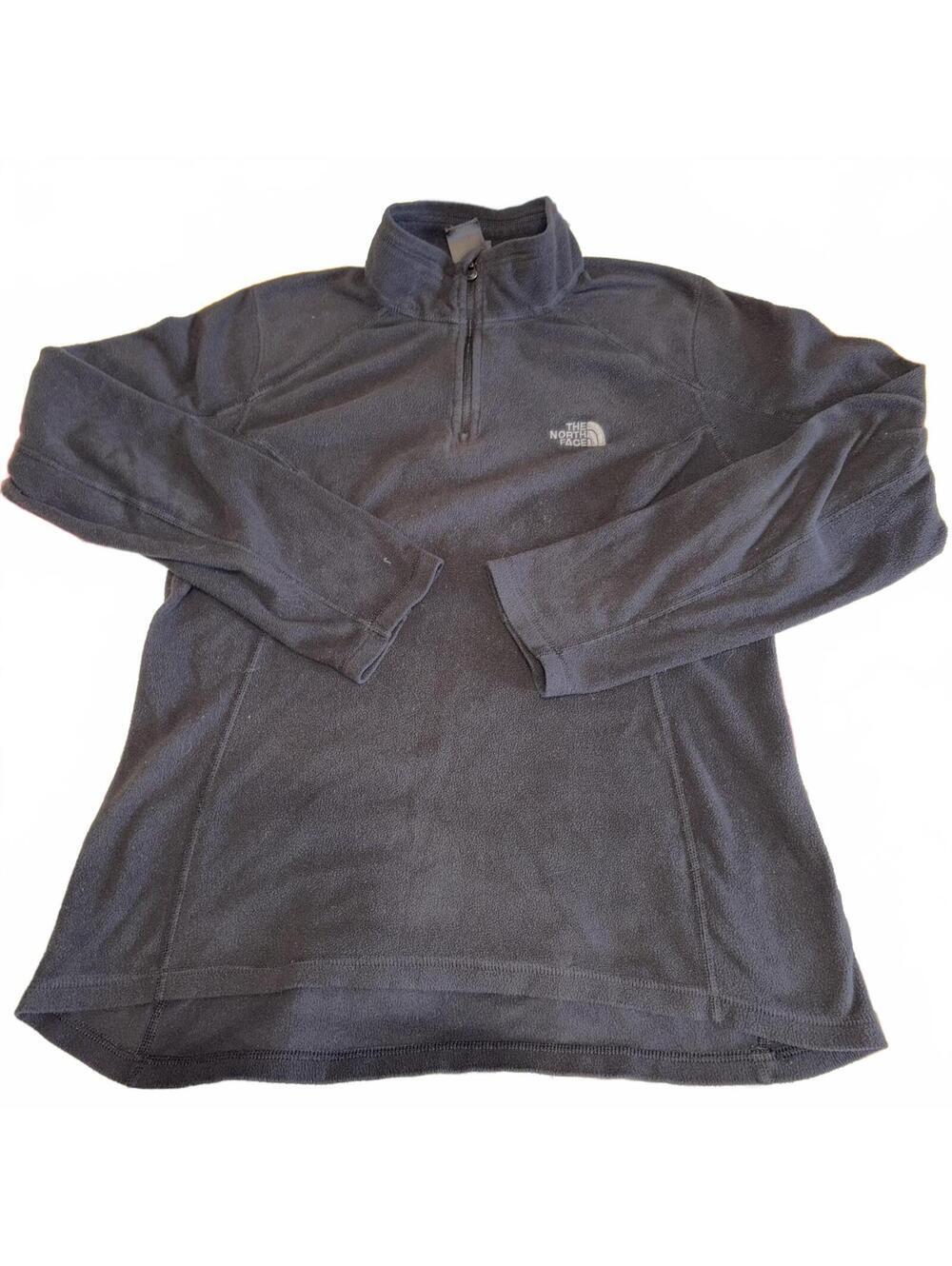 The North Face Fleece Pullover Womans Medium Gray HalfZip Sweatshirt Lightweight